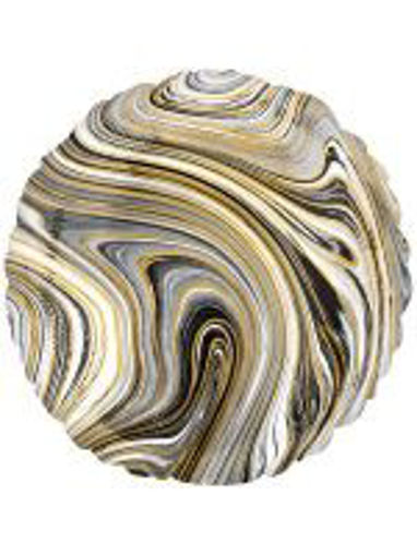 Picture of MARBLE BLACK ROUND FOIL BALLOON - 17 INCH